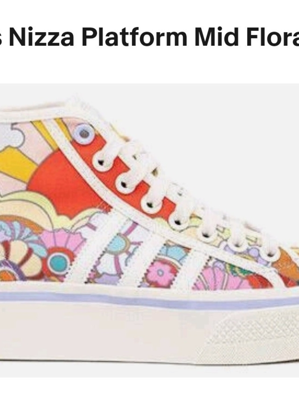 Adidas Nizza Platform Women's High-Top Sneakers  Floral Print - Picture 5 of 5